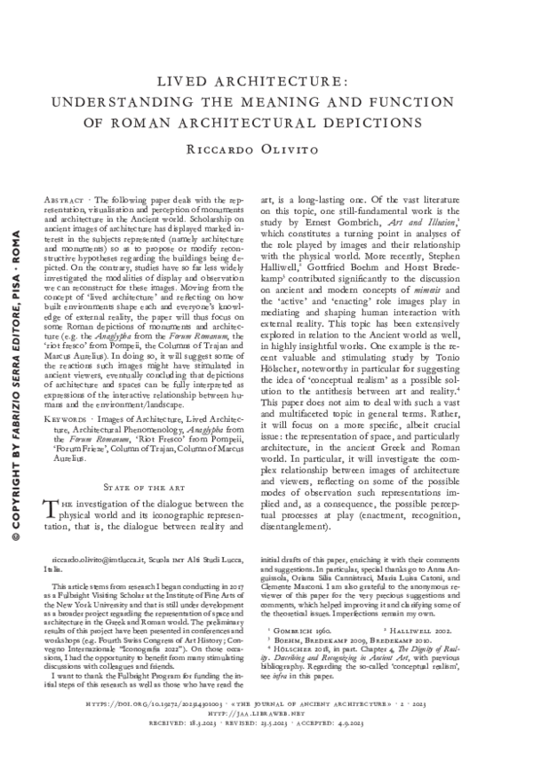 (PDF) Lived Architecture: Understanding the Meaning and Function of ...