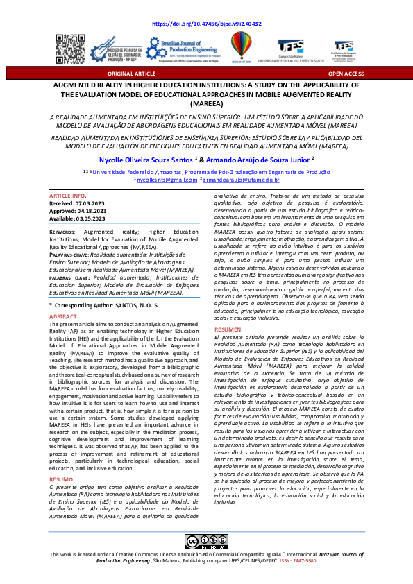 (PDF) AUGMENTED REALITY IN HIGHER EDUCATION INSTITUTIONS: A STUDY ON ...