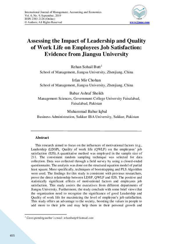 (PDF) Assessing the Impact of Leadership and Quality of Work Life on ...