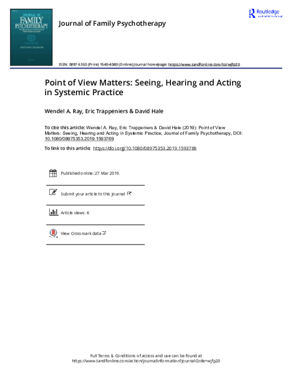(PDF) Point of View Matters: Seeing, Hearing and Acting in Systemic ...