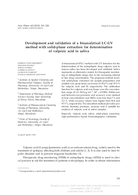 (PDF) Development and validation of a bioanalytical LC–MS method for ...