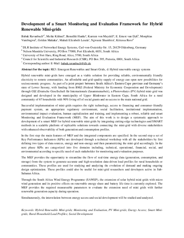 (PDF) Development of a Smart Monitoring and Evaluation Framework for ...