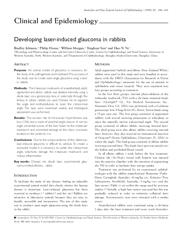 (PDF) Developing laser‐induced glaucoma in rabbits