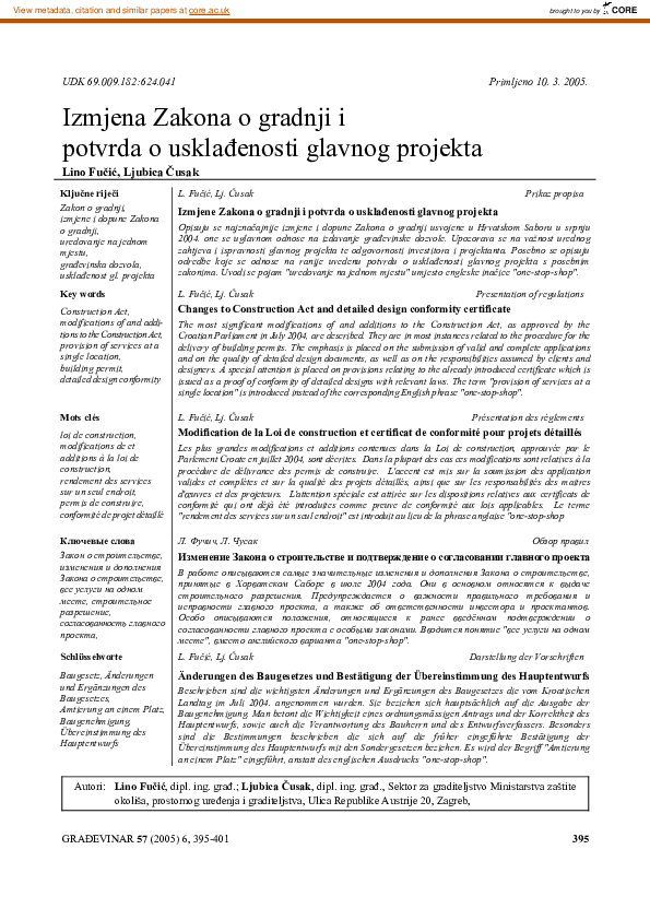 (PDF) Changes to Construction Act and detailed design conformity ...