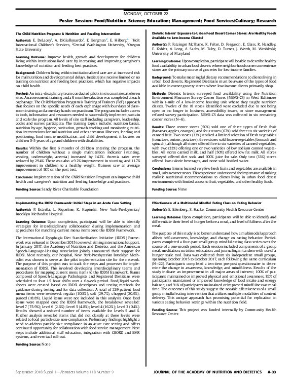 (PDF) The Child Nutrition Program: A Nutrition and Feeding Intervention
