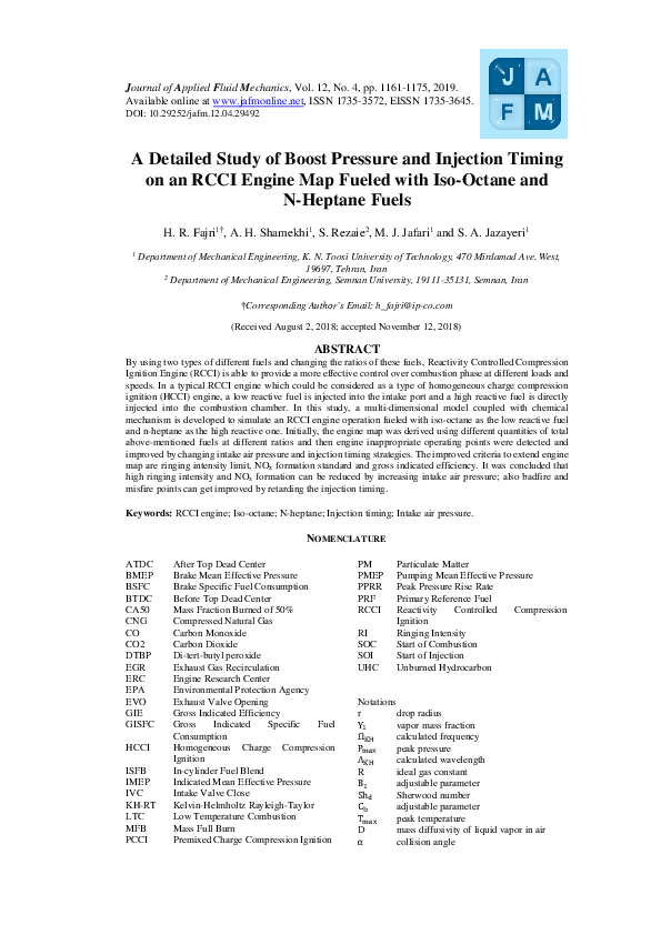 (PDF) A Detailed Study of Boost Pressure and Injection Timing on an ...