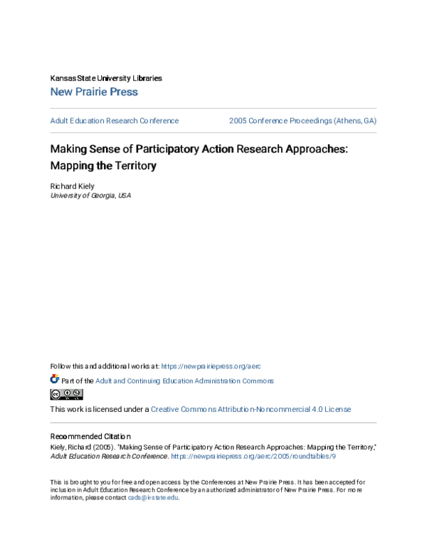 (PDF) Making Sense of Participatory Action Research Approaches: Mapping ...