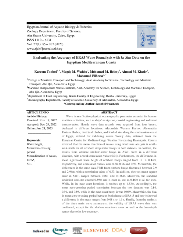 (PDF) Evaluating the Accuracy of ERA5 Wave Reanalysis with In Situ Data ...