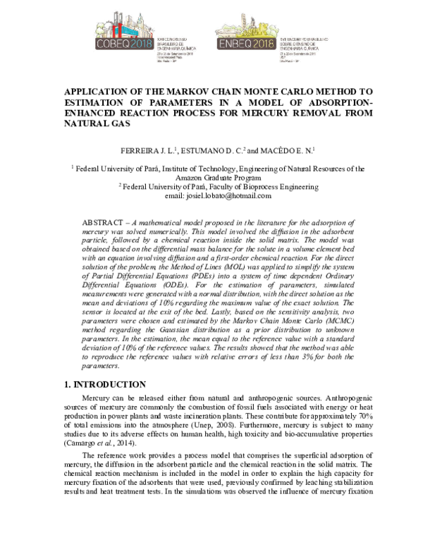 (PDF) Application of the Markov Chain Monte Carlo Method to Estimation ...