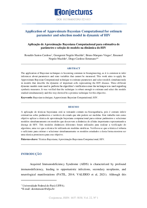 (PDF) Application of Approximate Bayesian Computational for estimate ...