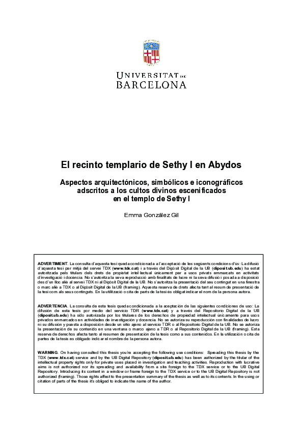 (PDF) El Recinto templario de Sethy I en Abydos: Aspectos ...