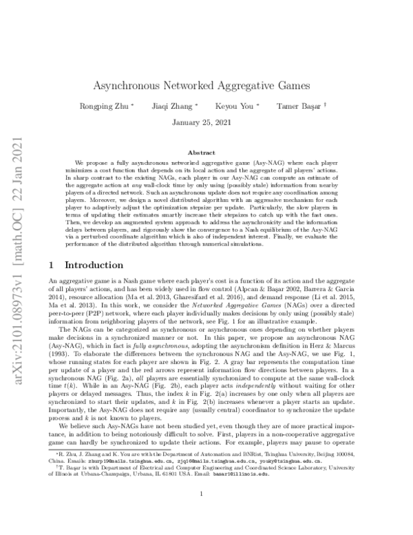 (PDF) Asynchronous Networked Aggregative Games