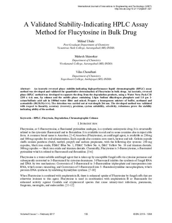 (PDF) A Validated Stability-Indicating HPLC Assay Method for ...