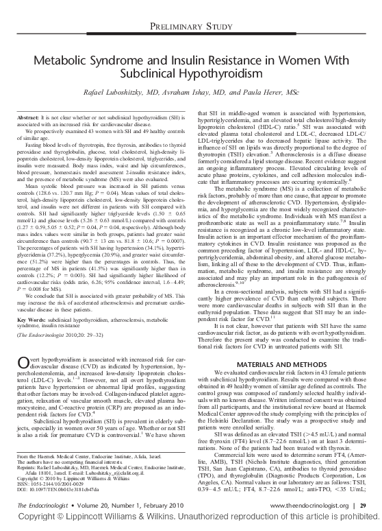 (PDF) Metabolic Syndrome and Insulin Resistance in Women With ...