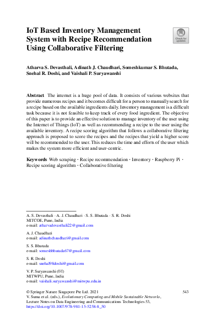 (PDF) IoT Based Inventory Management System with Recipe Recommendation ...