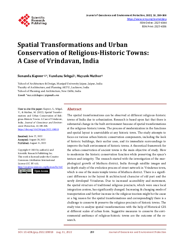 (PDF) Spatial Transformations and Urban Conservation of Religious ...