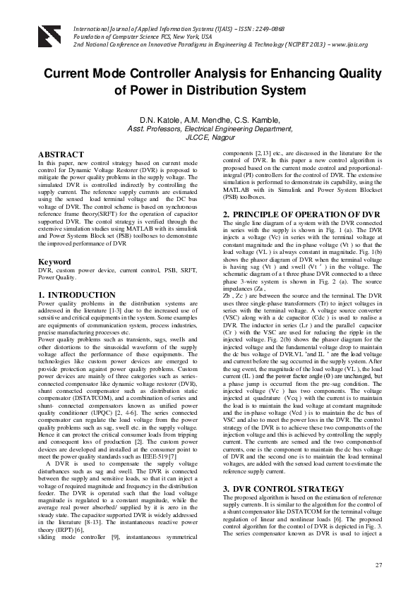 (PDF) Current Mode Controller Analysis for Enhancing Quality of Power ...