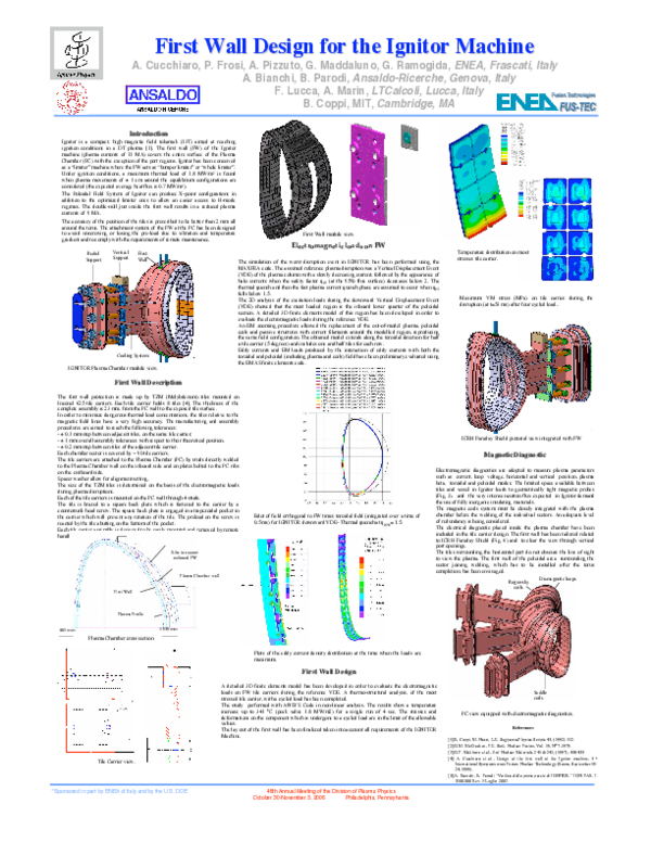 (PDF) First Wall Design for the IGNITOR Machine