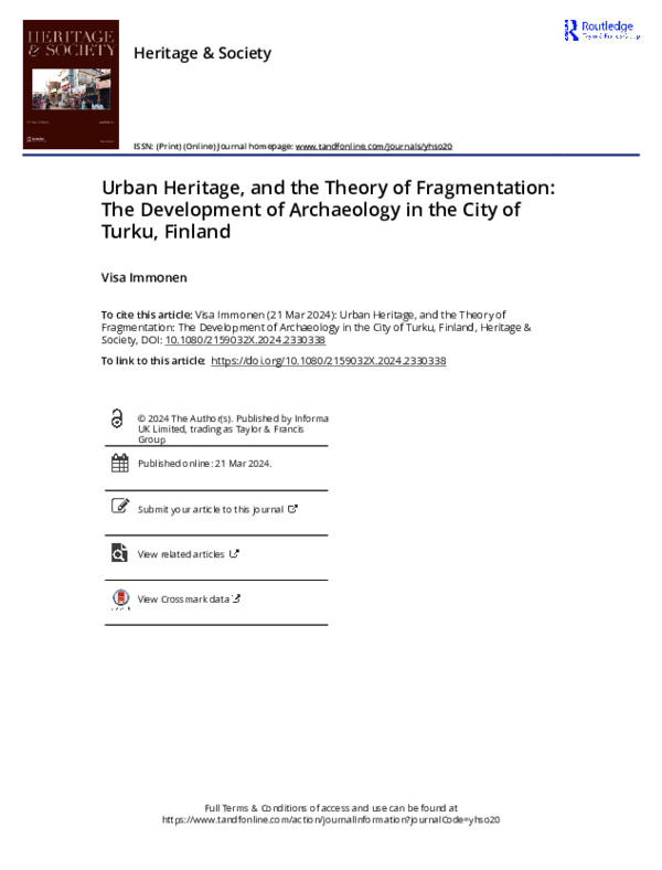 (PDF) Urban Heritage, and the Theory of Fragmentation: The Development ...