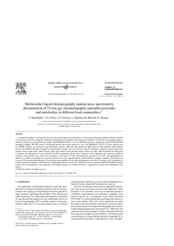 (PDF) Multiresidue liquid chromatography tandem mass spectrometry ...