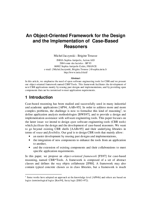 (PDF) An object-oriented framework for the design and the ...