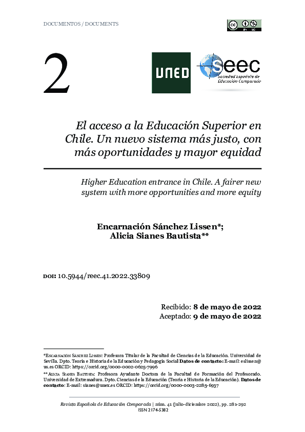 (PDF) El acceso a la Educación Superior en Chile. Un nuevo sistema más ...