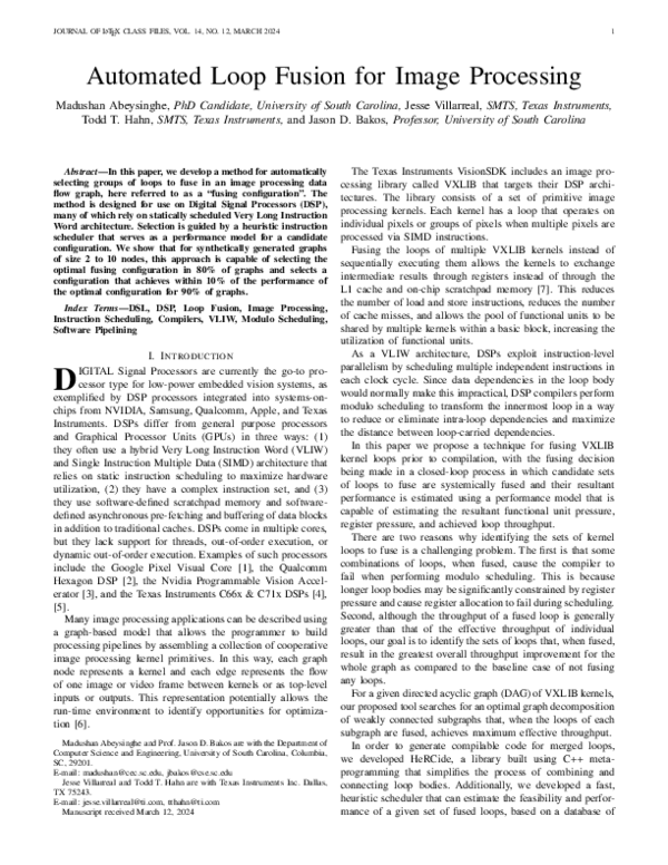 (PDF) Automated Loop Fusion for Image Processing