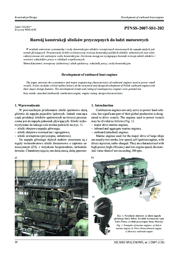 (PDF) Development of outboard boat engines