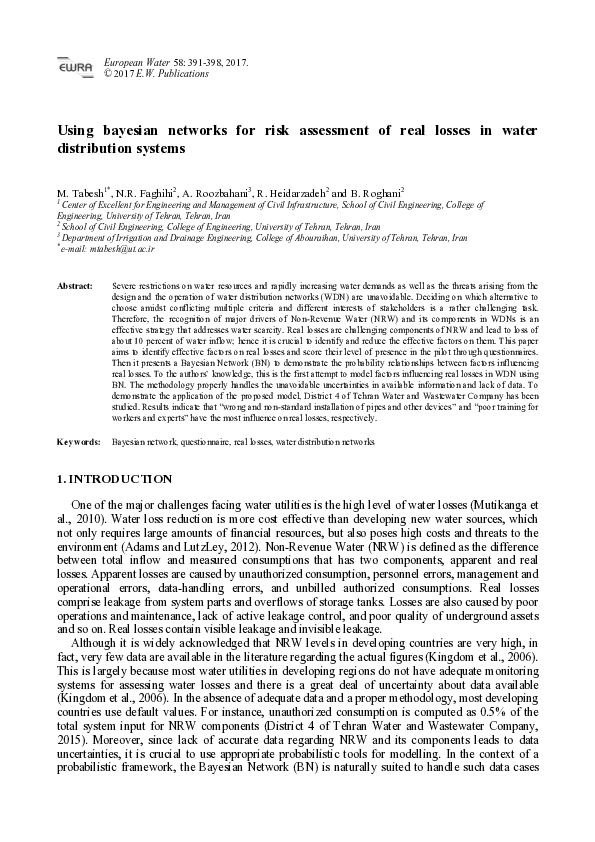 (PDF) Using bayesian networks for risk assessment of real losses in ...