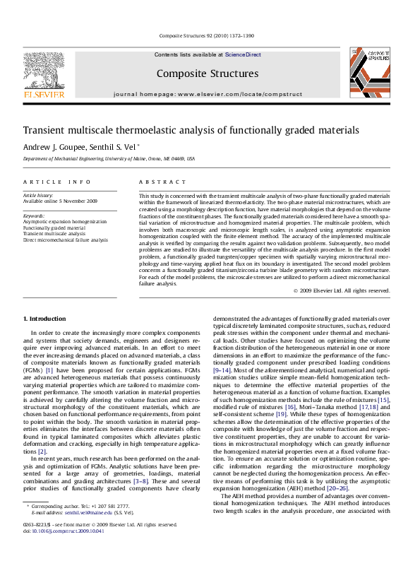 (PDF) Transient multiscale thermoelastic analysis of functionally ...