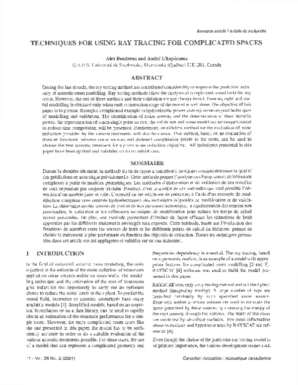 (PDF) Techniques for using ray tracing for complicated spaces
