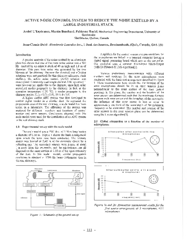 (PDF) Active Noise Control System to Reduce the Noise Emitted by a ...