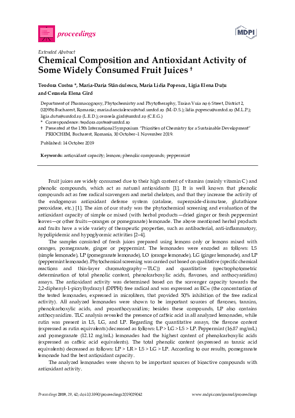 (PDF) Chemical Composition and Antioxidant Activity of Some Widely ...