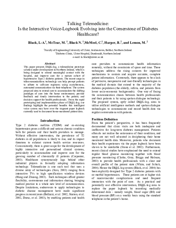 (PDF) Talking Telemedicine: Is the Interactive Voice-Logbook Evolving ...