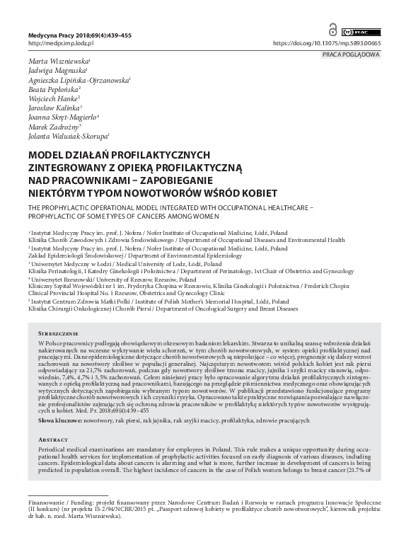 (PDF) [The prophylactic operational model integrated with occupational ...