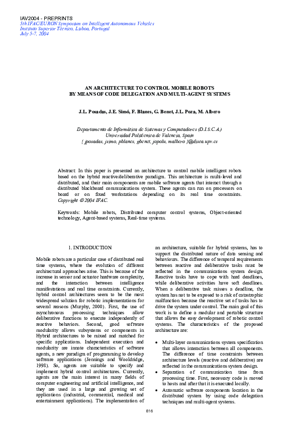 (PDF) An architecture to control mobile robots by means of code ...