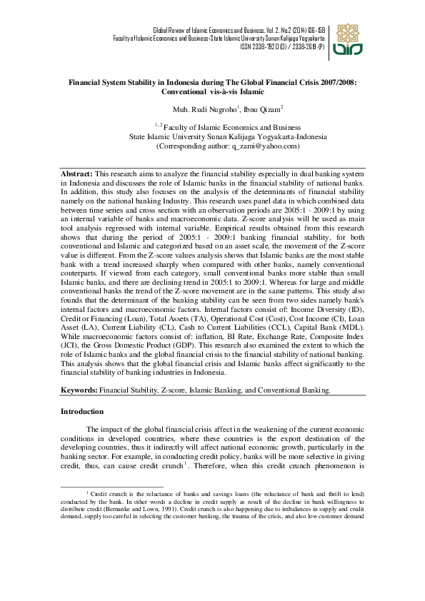 (PDF) Financial System Stability in Indonesia during The Global ...