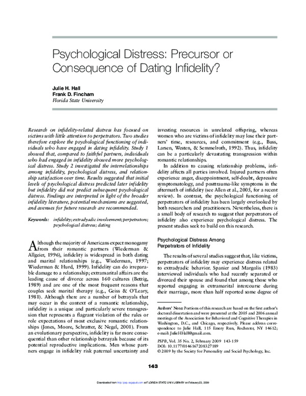(PDF) Psychological Distress: Precursor or Consequence of Dating ...