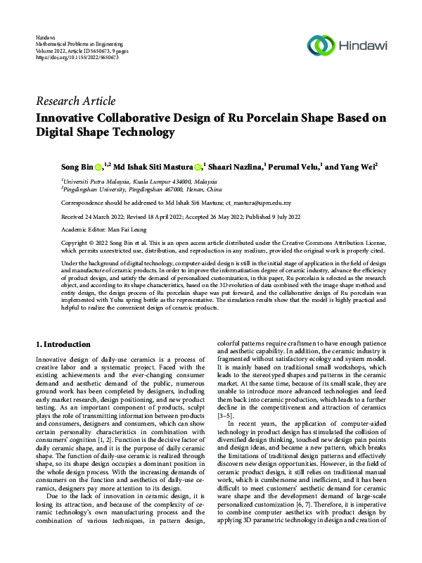 (PDF) Innovative Collaborative Design of Ru Porcelain Shape Based on ...