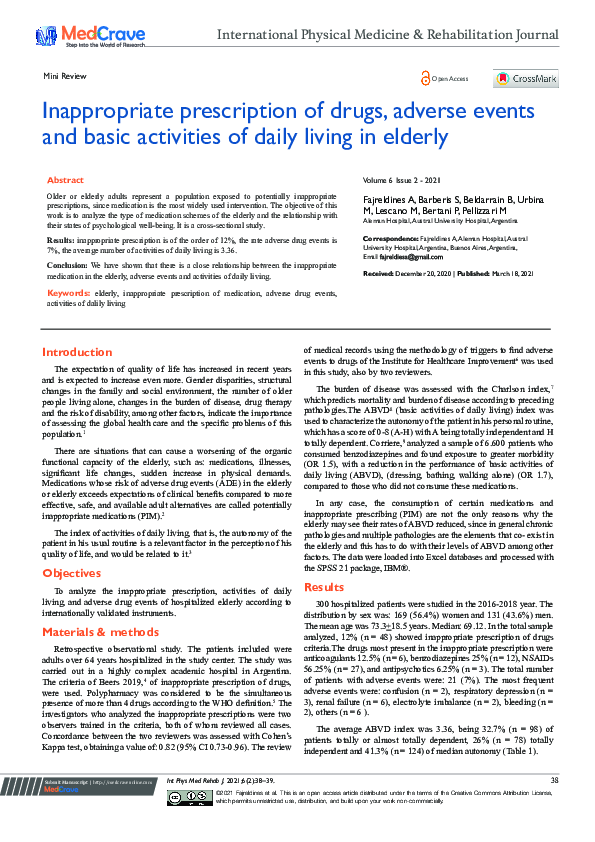 (PDF) Inappropriate prescription of drugs, adverse events and basic ...