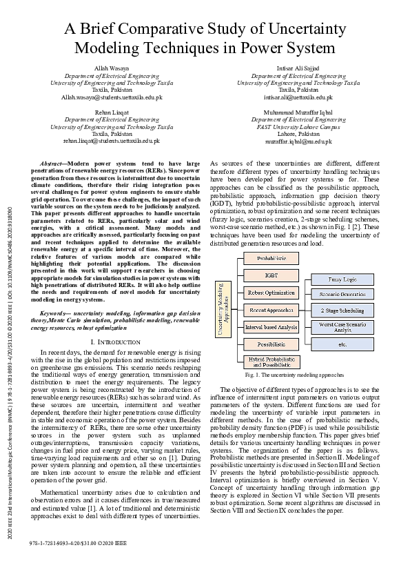 (PDF) A Brief Comparative Study of Uncertainty Modeling Techniques in ...
