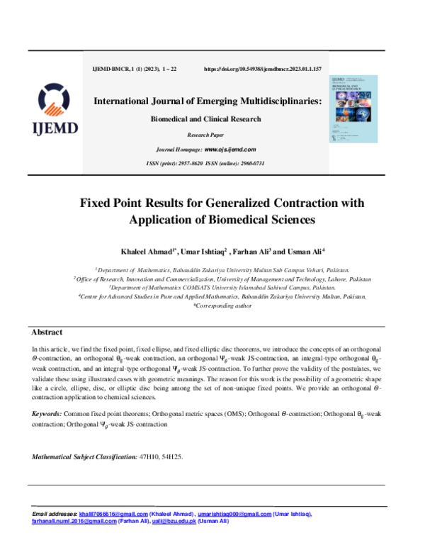(PDF) Fixed Point Results for Generalized Contraction with Application ...