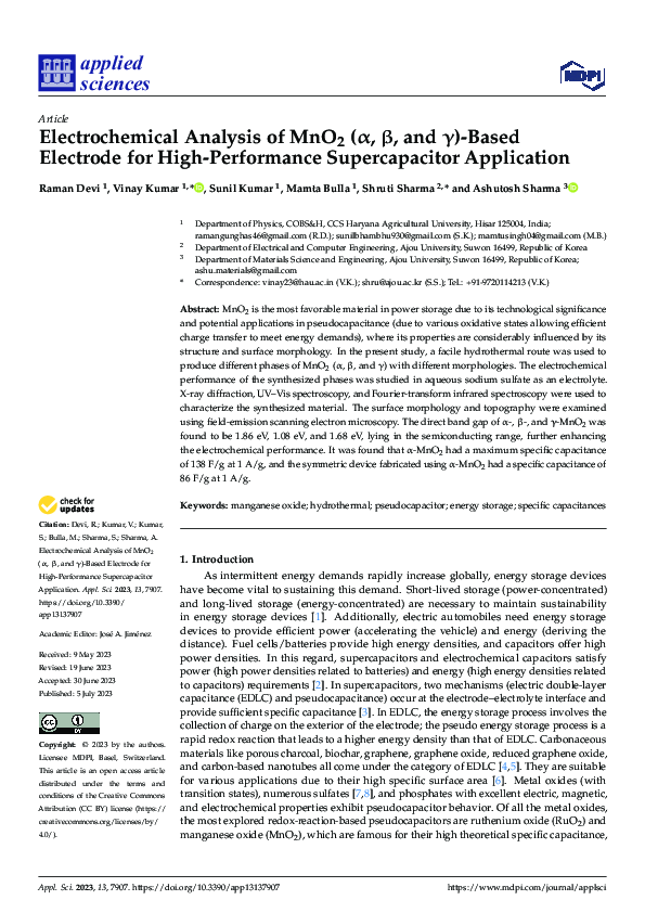 (PDF) Electrochemical Analysis of MnO2 (α, β, and γ)-Based Electrode ...