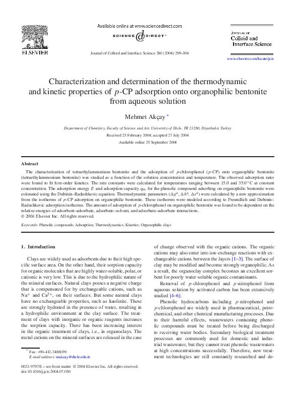 (PDF) Characterization and determination of the thermodynamic and ...