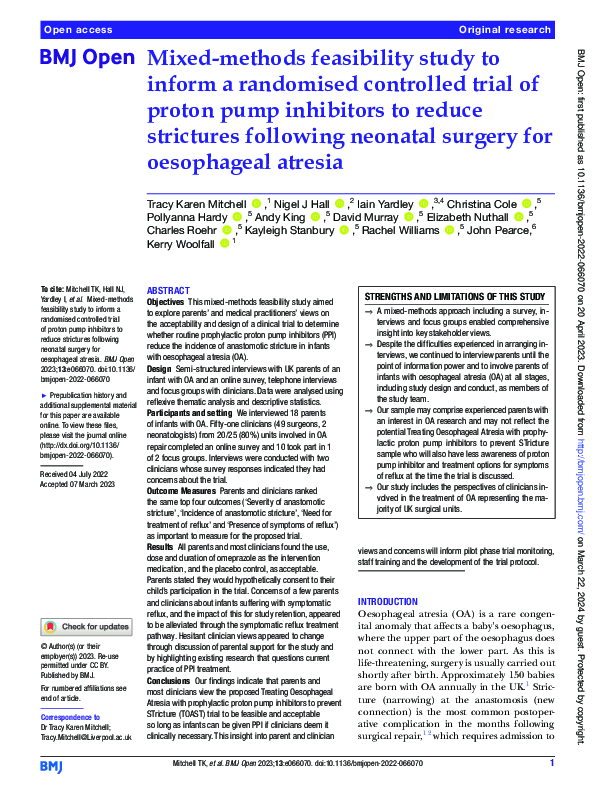 (PDF) Mixed-methods feasibility study to inform a randomised controlled ...