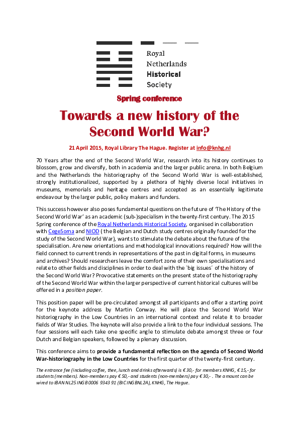 (PDF) Towards a new history of the Second World War