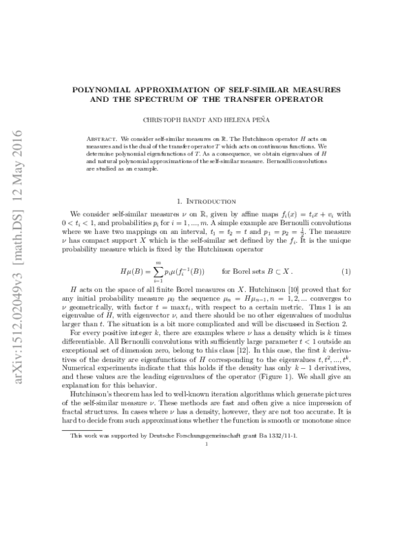 (PDF) Polynomial approximation of self-similar measures and the ...