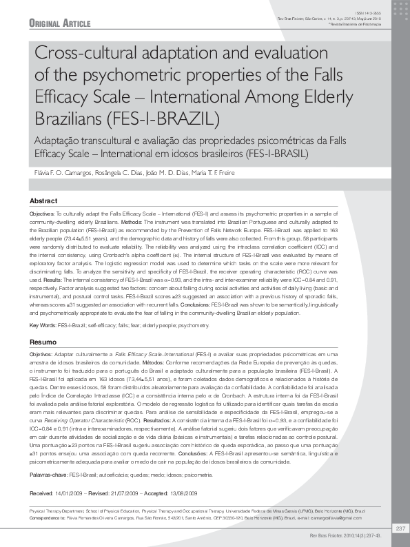 (PDF) Adaptação transcultural e avaliação das propriedades ...