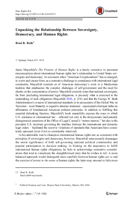 (PDF) Unpacking the Relationship Between Sovereignty, Democracy, and ...