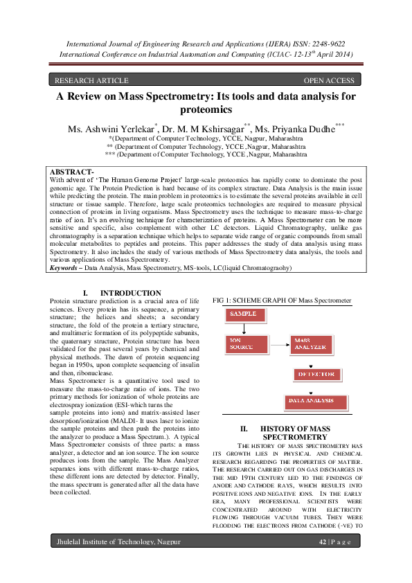 (PDF) A Review on Mass Spectrometry: Its tools and data analysis for ...